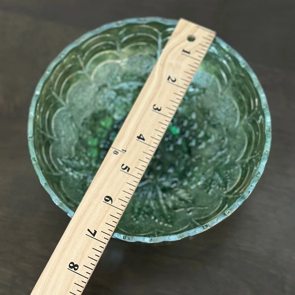 Vintage Imperial Glass Carnival Green Grape 7